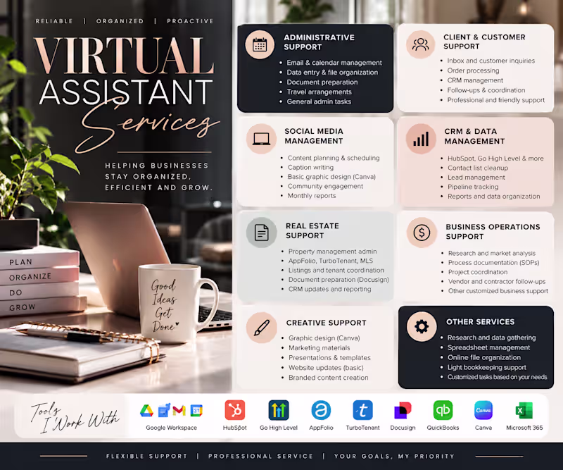 Cover image for Virtual Assistant | Admin, CRM & Business Support
