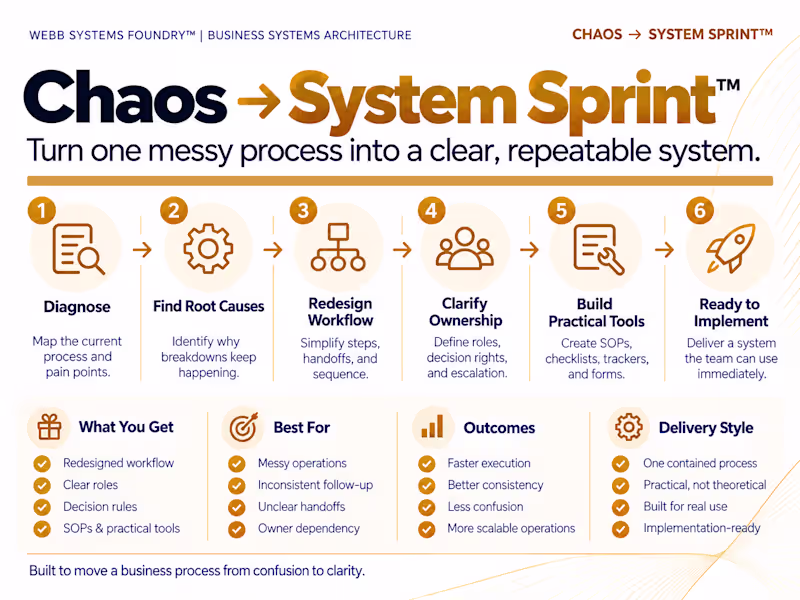 Cover image for Business Process Improvement | Chaos to System Sprint™
