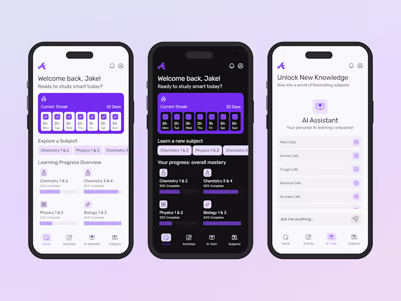 Cover image for Aspire AI - EdTech Mobile App Design