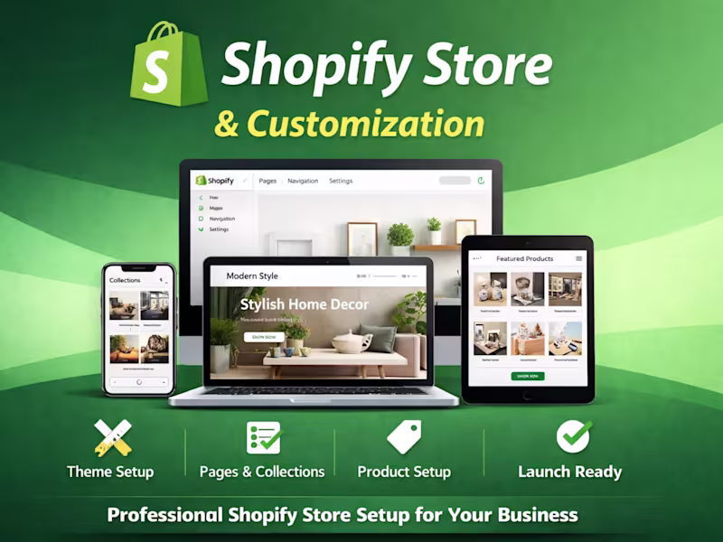 Cover image for Shopify Store Setup & Conversion-Focused Customization