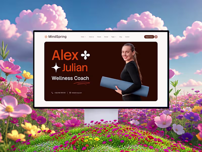 Cover image for Mindspring - Yoga Wellness Coach Framer Template