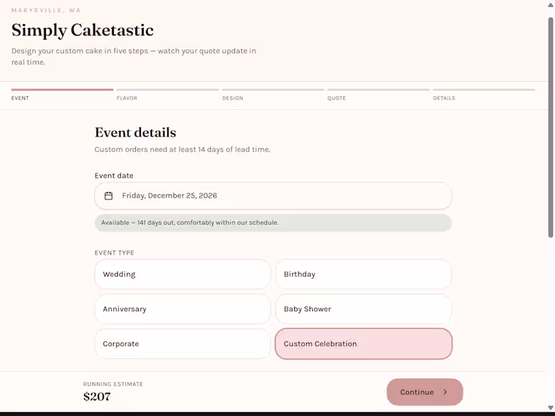 Cover image for Interactive Cake Order Estimator Development