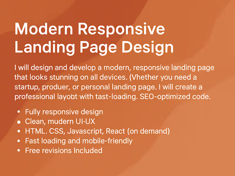 Cover image for Modern Responsive Landing Page Design