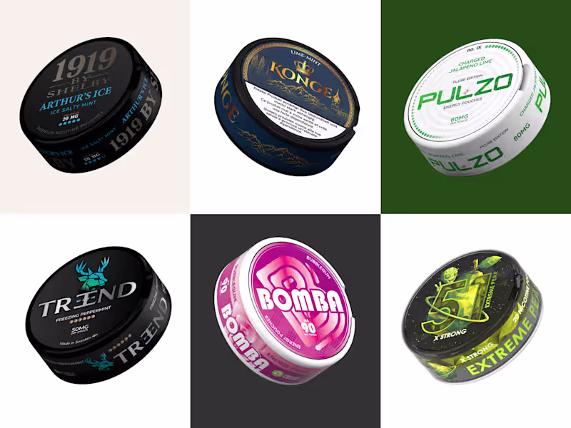 Cover image for Nicotine & Caffeine Pouch Brand Launch Logo, Label to Website