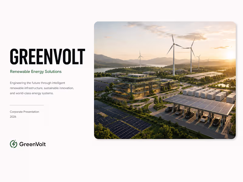 Cover image for 
GreenVolt is a self-initiated corporate