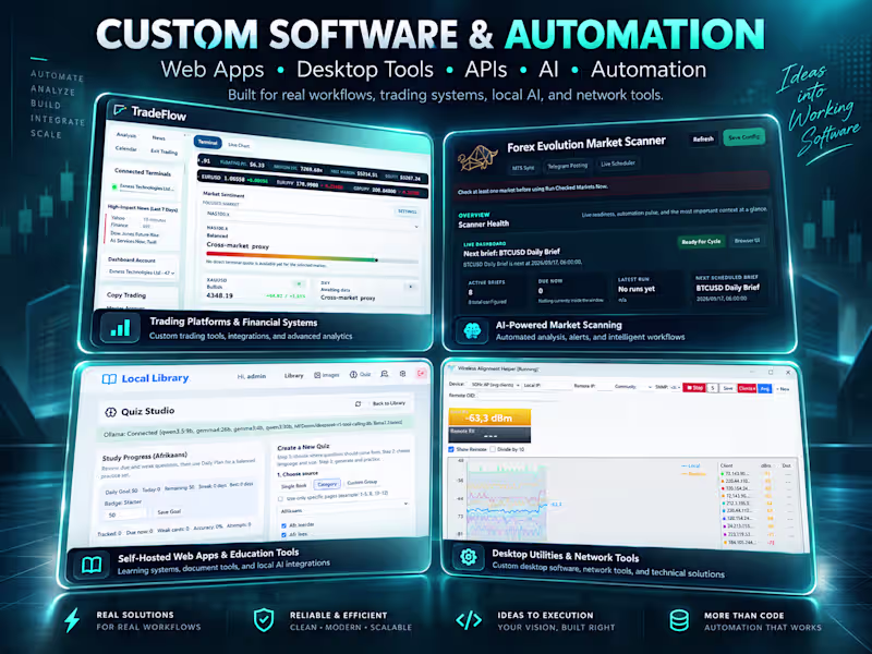 Cover image for I will build or improve your custom web or desktop application