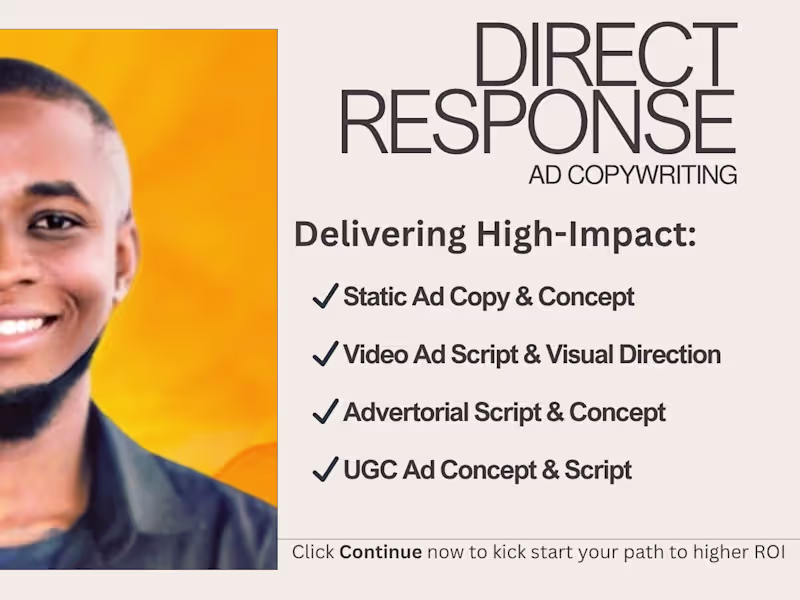 Cover image for Expert Direct Response Copywriter | Creative Stratgist For DTC