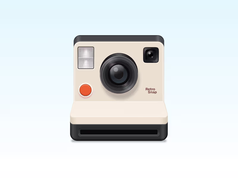 Cover image for Polaroid camera in a skeuomorphic