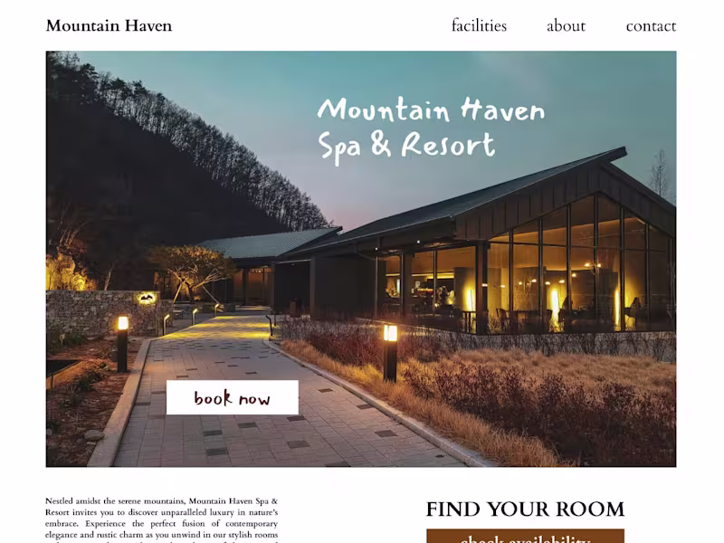 Cover image for Resort & Spa Website