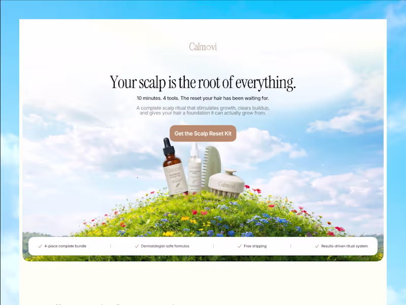 Cover image for Calmovi — a page structured to sell more than just the product
