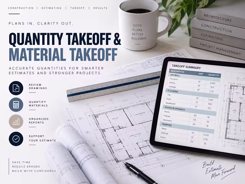 Cover image for Construction Quantity Takeoff & Material Takeoff
