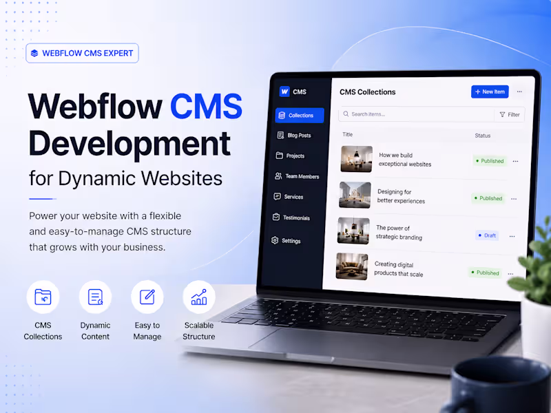 Cover image for Webflow CMS Development for Dynamic Websites