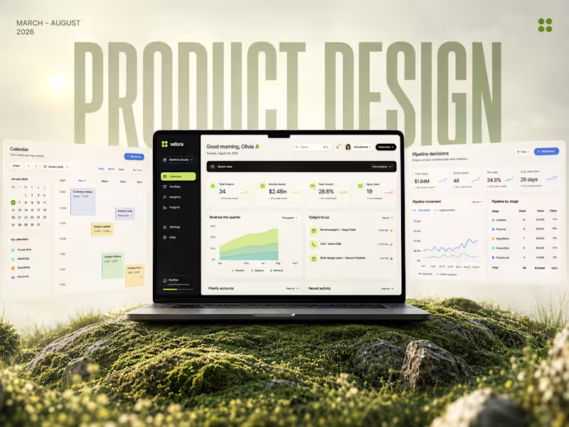 Cover image for Selected Product Design Work: SaaS, CRM, and Dashboards