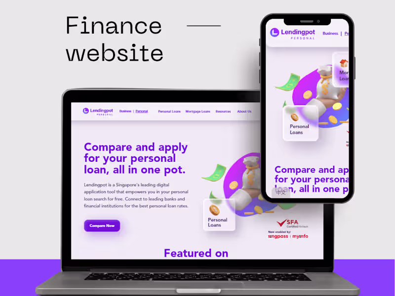 Cover image for Webflow website design for Finance Business(Lendingpot Personal)