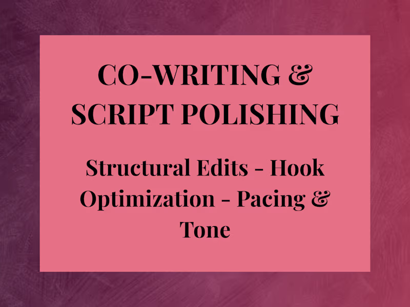 Cover image for Co-Writing & Script Polishing