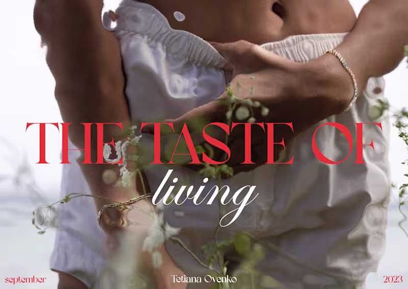 Cover image for "THE TASTE OF living" presentation design