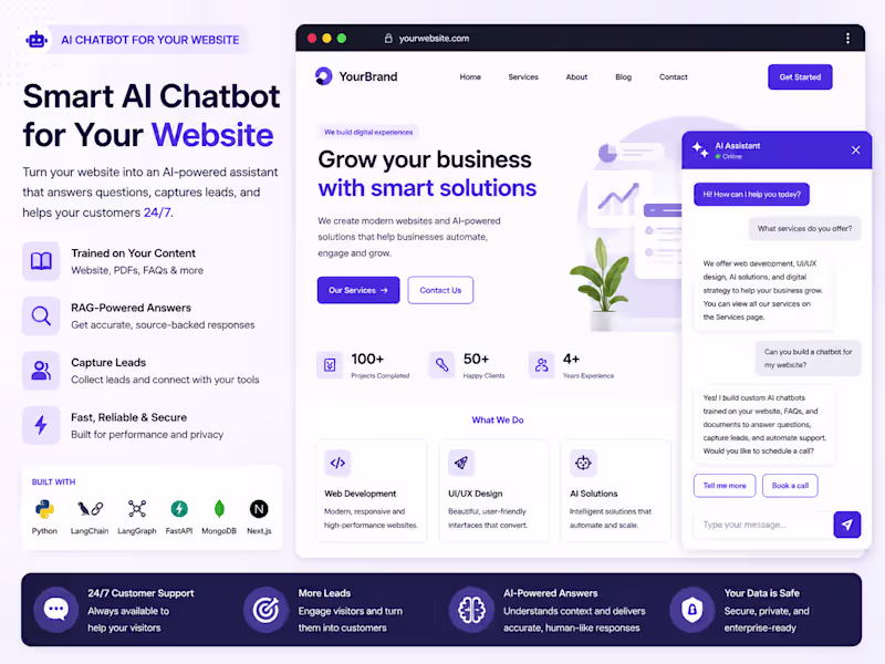 Cover image for I will build an AI chatbot for your website