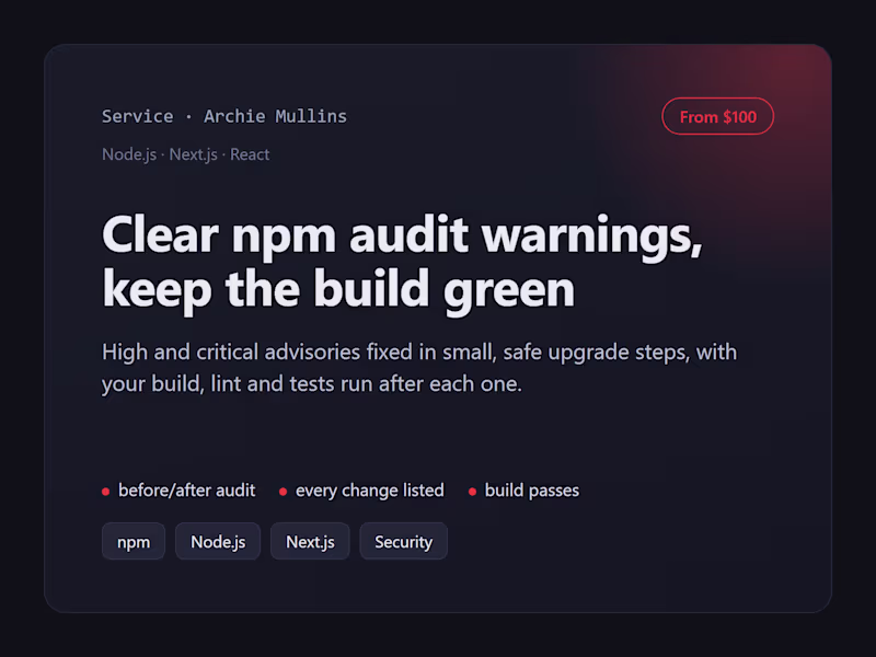 Cover image for Clear npm audit warnings and keep your build green