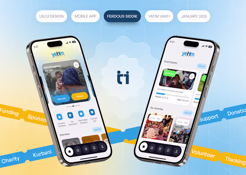 Cover image for Yatim Vakfi - Charity App Case Study UI/UX Design