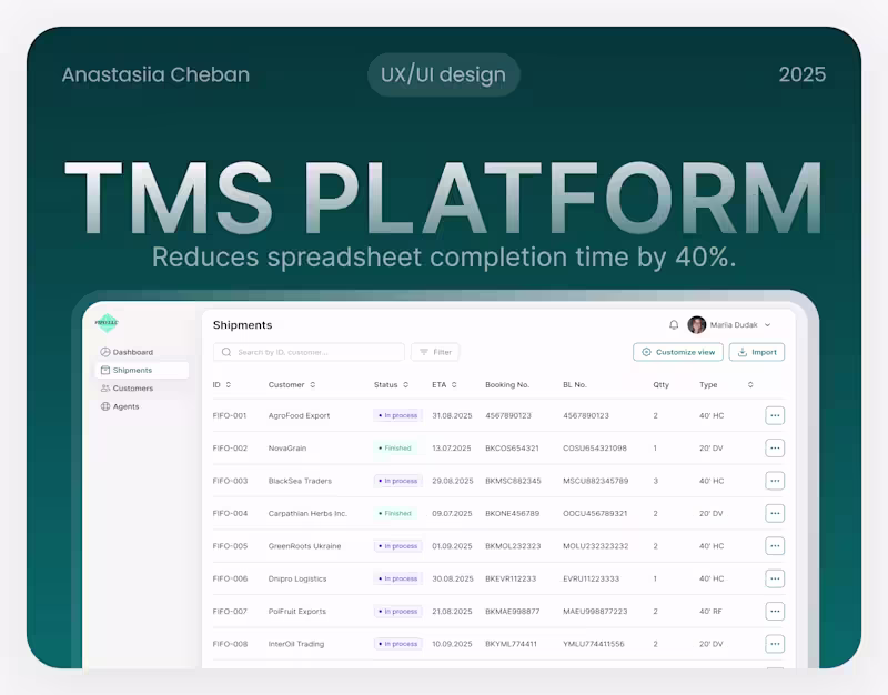 Cover image for UX/UI | TMS platform for logistic company