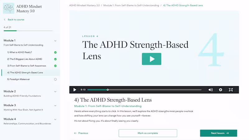 Cover image for ADHD-Friendly Kajabi Course Experience for Sara Kelly