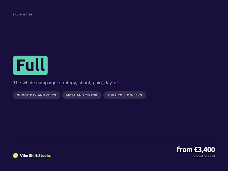 Cover image for Full: the whole launch campaign from £3,400