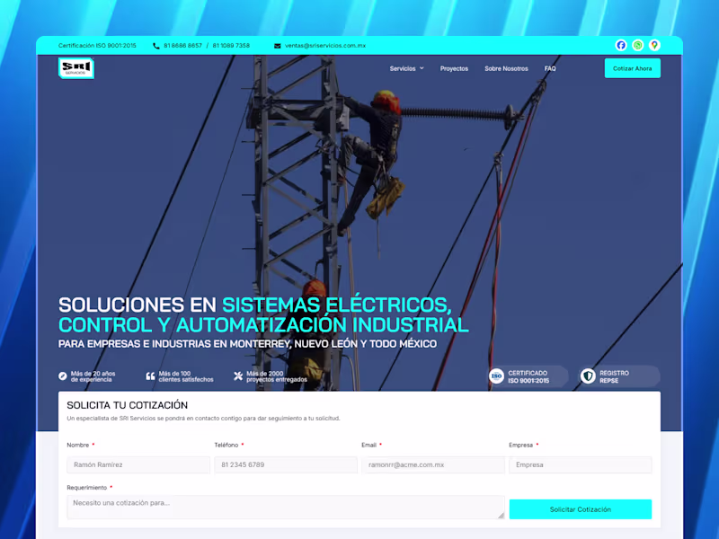 Cover image for Website ✦ SRI Servicios