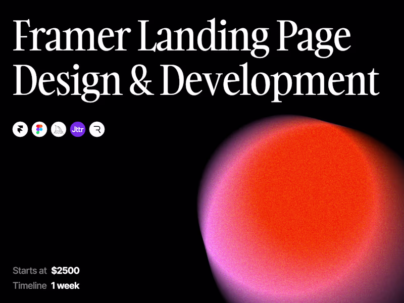 Cover image for Framer Landing Page Design & Development