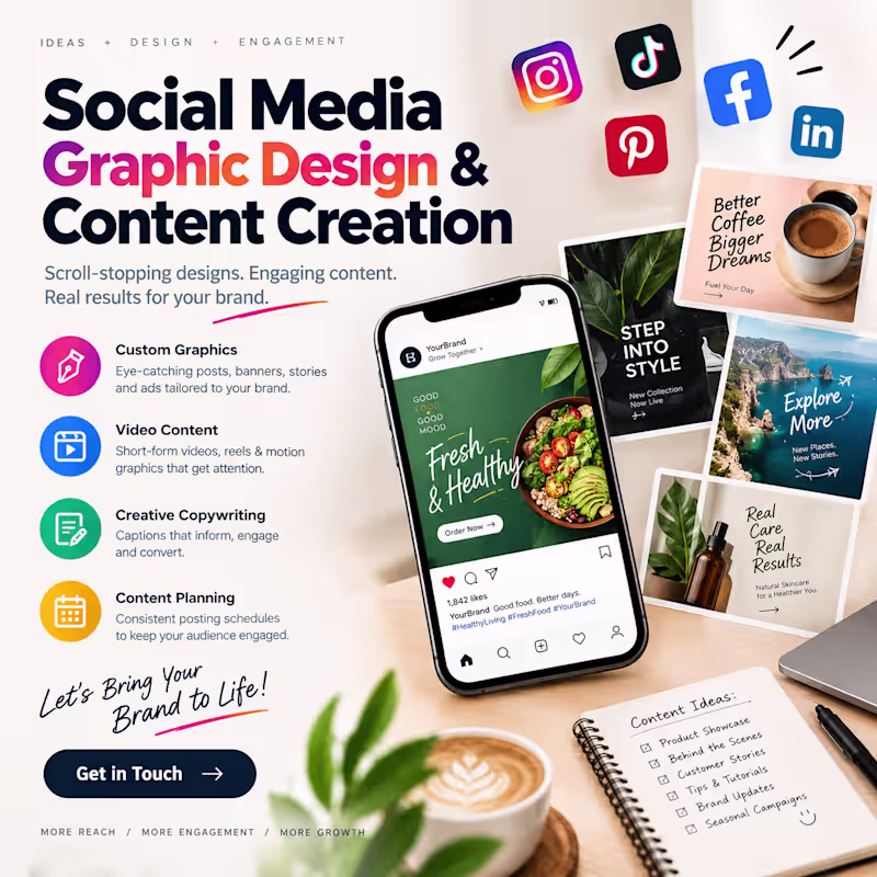 Cover image for Social Media Graphic Design & Content Creation