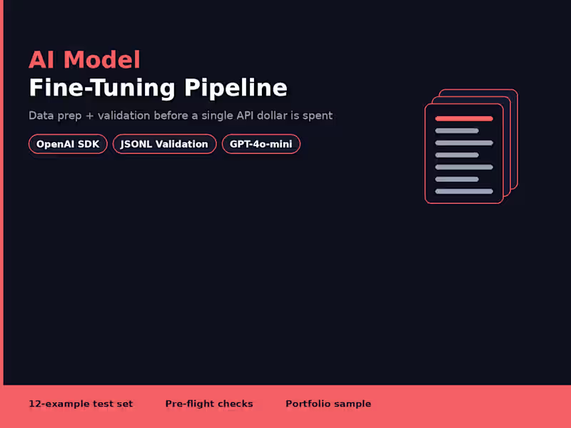 Cover image for AI Model Fine-Tuning Pipeline