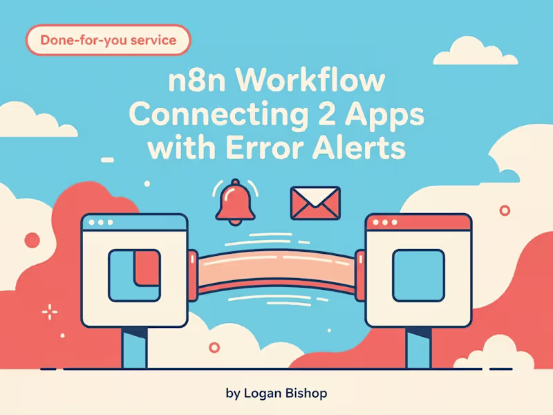 Cover image for n8n workflow that connects 2 apps with error alerts