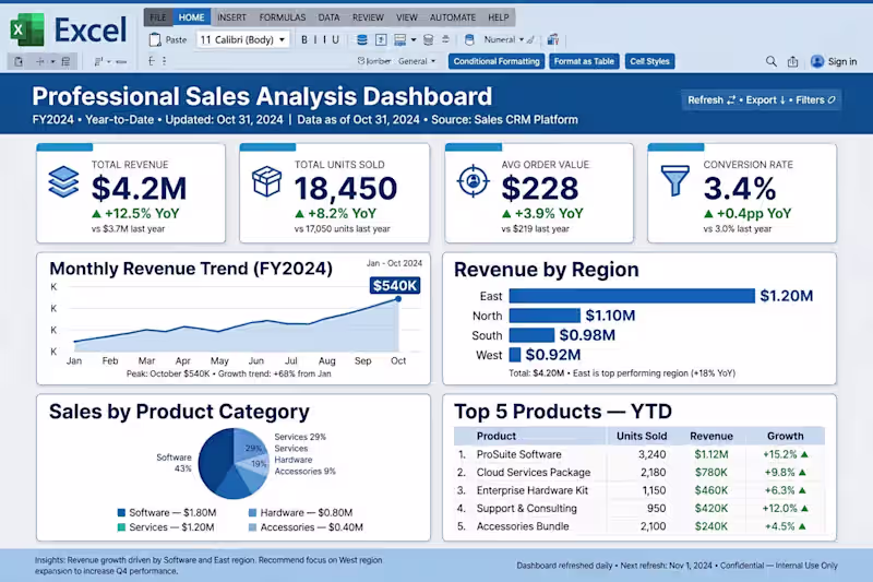 Cover image for Professional Excel Dashboard & Data Entry Service