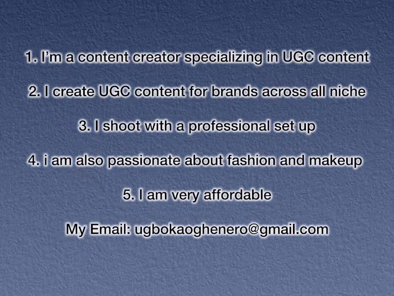 Cover image for I’m a Content creator specializing in UGC content.
