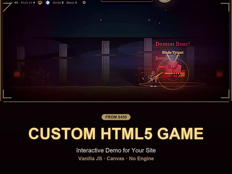 Cover image for HTML5 Canvas Interactive Demo — Browser Game for Your Site