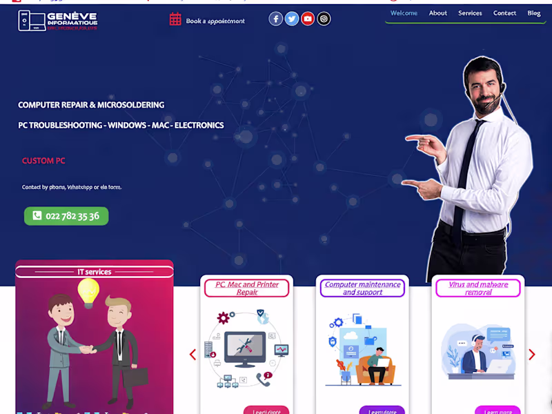 Cover image for Genève Informatique – WordPress Business Website Designed an...