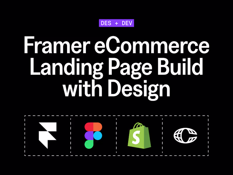 Cover image for Framer eCommerce Landing Page Build with Design