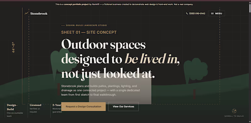 Cover image for Stonebrook Landscape Co. — Outdoor Luxury Website