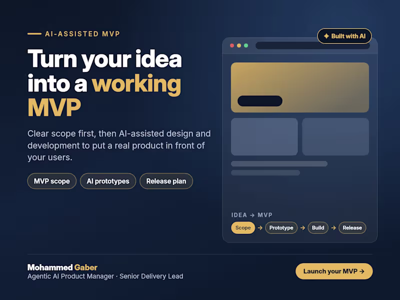 Cover image for AI-Assisted MVP Planning & Delivery