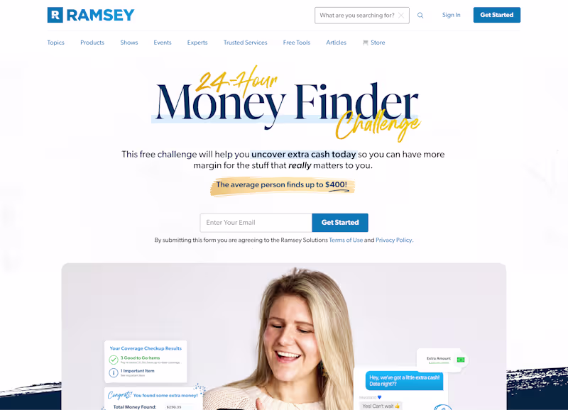 Cover image for Ramsey Solutions – Redesign and Development of The Money Finder