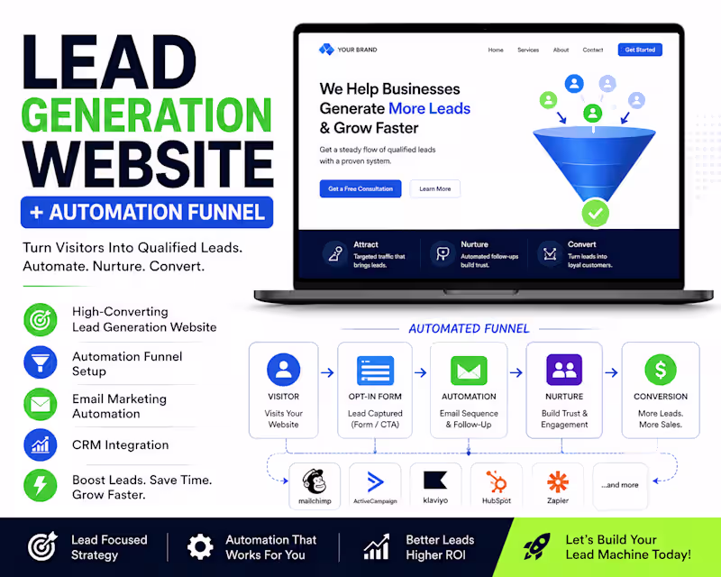 Cover image for  Lead Generation Website + Automation Funnel