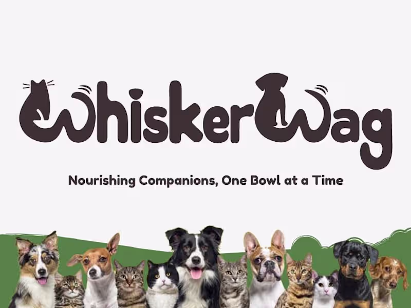 Cover image for WhiskerWag | Pet Food Visual Identity Design🐱🐶