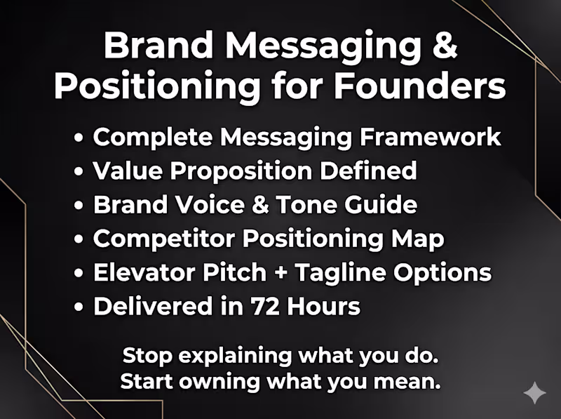 Cover image for Brand Messaging & Positioning Document for Founders
