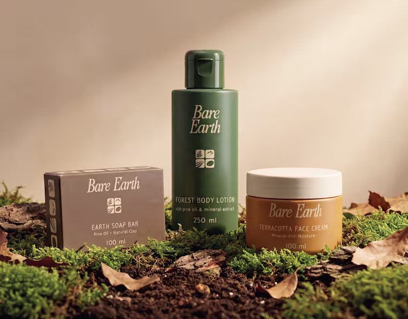 Cover image for Bare Earth | Natural Skincare Branding & Packaging