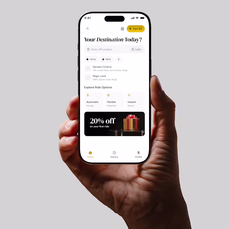 Cover image for A modern, dual-mode ride-hailing app designed for effortless...