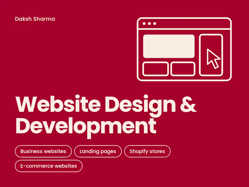 Cover image for Website Design & Development  Tags: Web Design, Web Development,