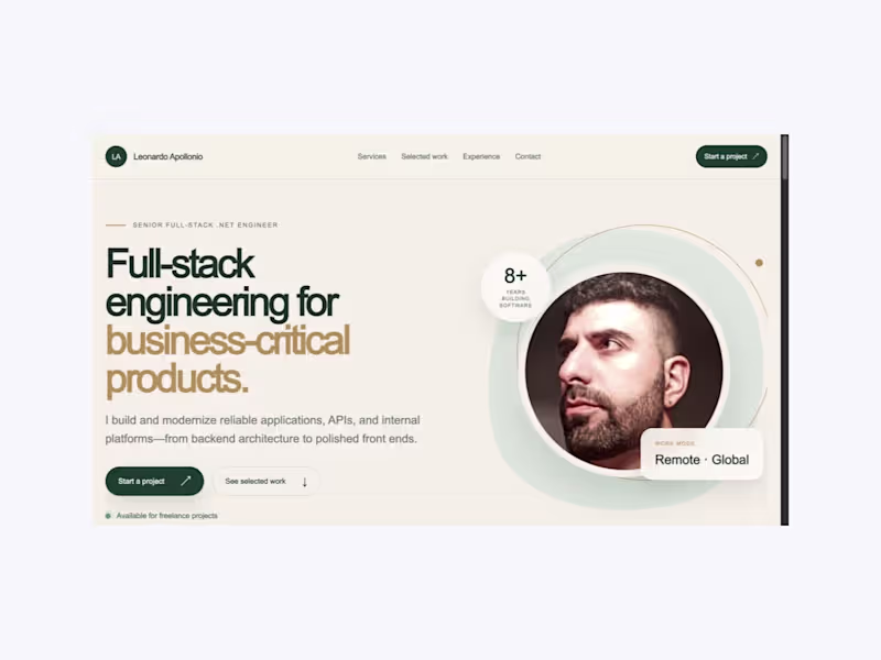 Cover image for Senior Full-Stack Engineering Portfolio | .NET, Angular & React