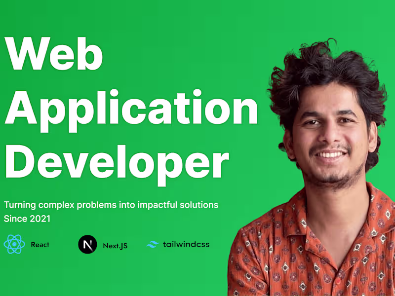 Cover image for I will do web app development next js react js tailwind css