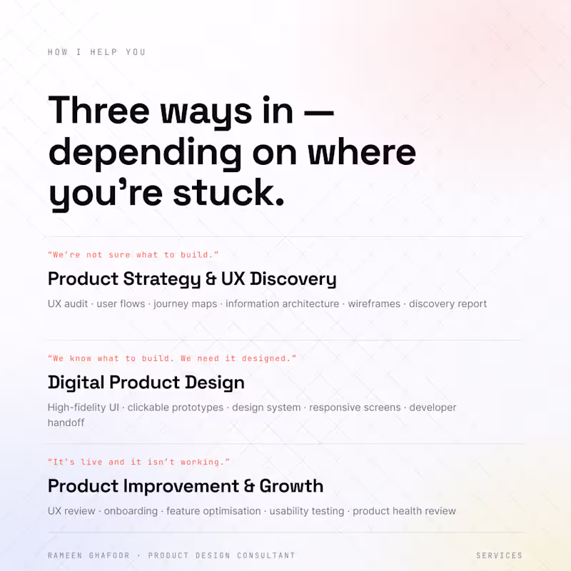 Cover image for Digital Product Design Consultant