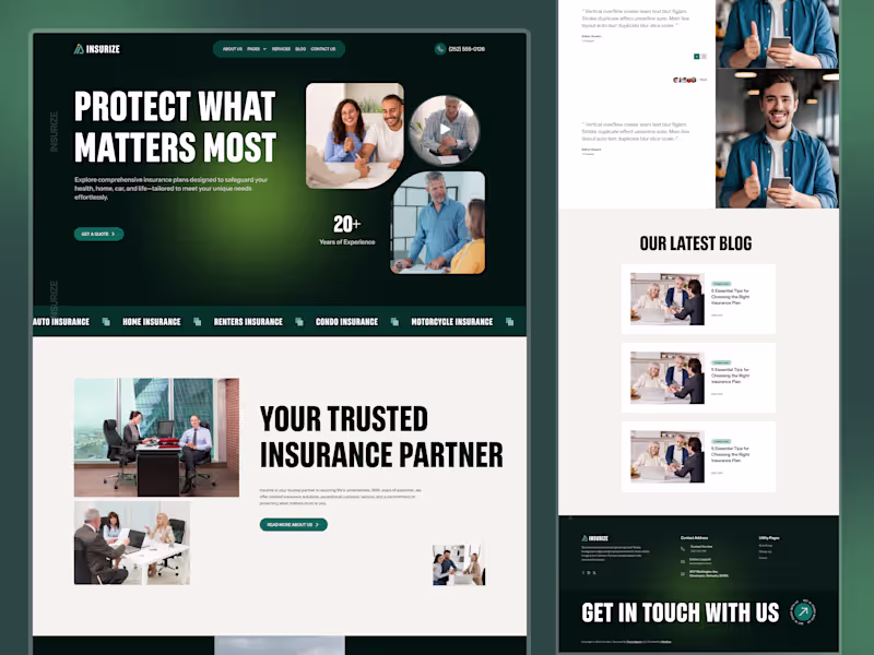 Cover image for Insurance Agency Website Design - Insurize