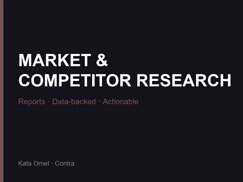 Cover image for Market & Competitor Research Report
